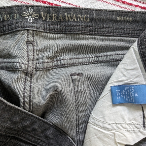 Simply Vera Vera Wang Skinny Jeans 16 Gray - Picture 2 of 3